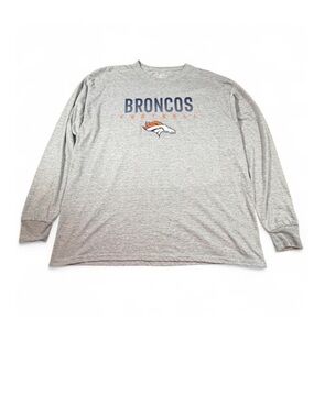 Denver Broncos Long Sleeve Tee Gray NFL Football Shirt Size XL